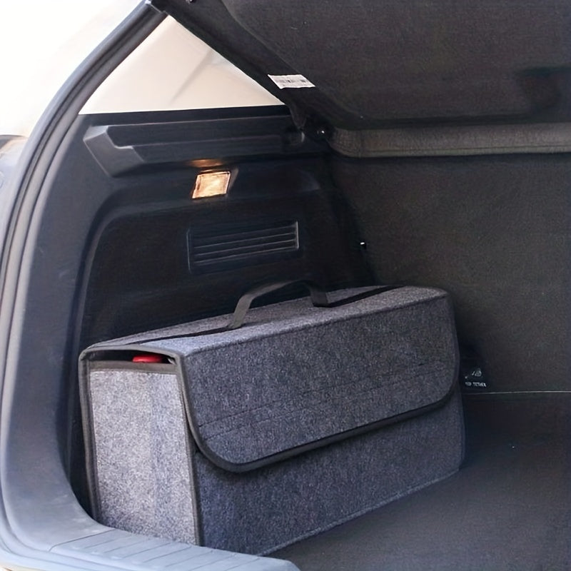 1pc Car Storage Box Felt Trunk Bag Foldable Car Storage Bag