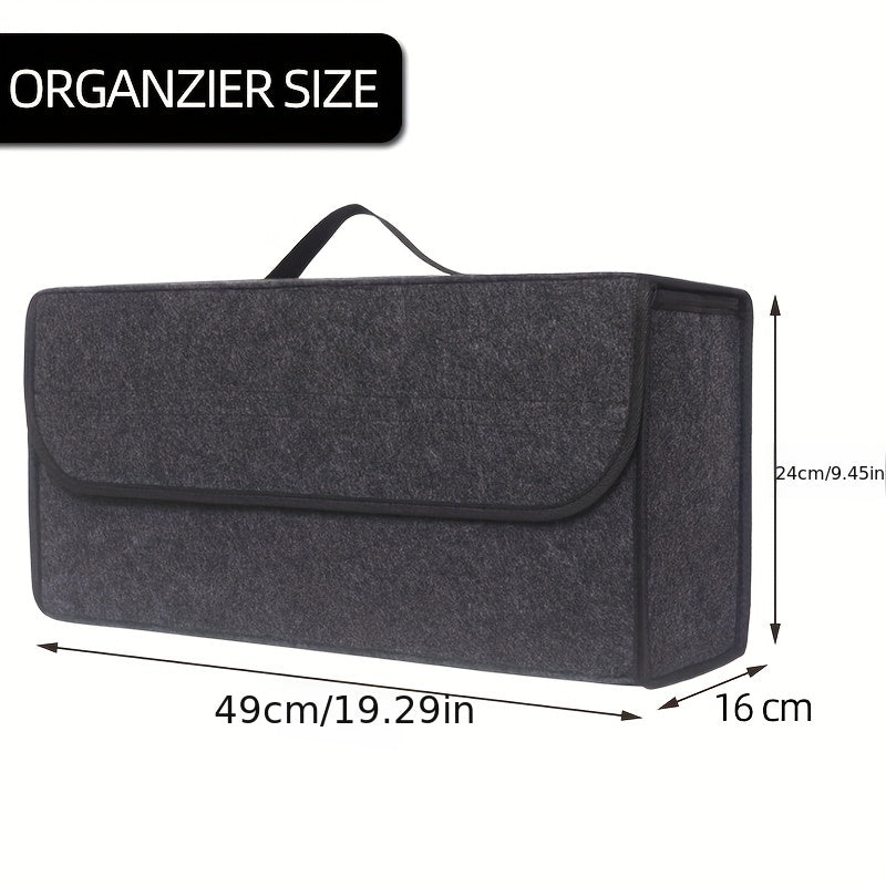 1pc Car Storage Box Felt Trunk Bag Foldable Car Storage Bag