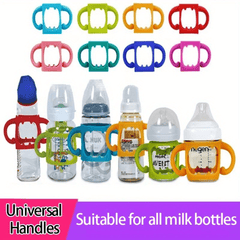 Soft Silicone Bottle Handle - Red/Green - BPA-Free