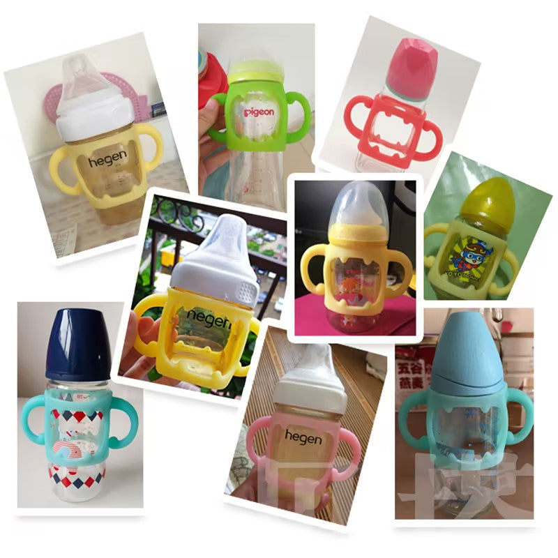 Soft Silicone Bottle Handle - Red/Green - BPA-Free