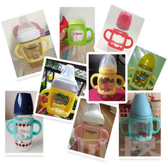 Soft Silicone Bottle Handle - Red/Green - BPA-Free