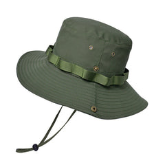 Mens Outdoor Fishing Hat With Ruffle Big Brim Bucket Hat