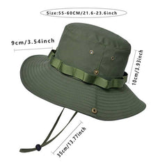 Mens Outdoor Fishing Hat With Ruffle Big Brim Bucket Hat