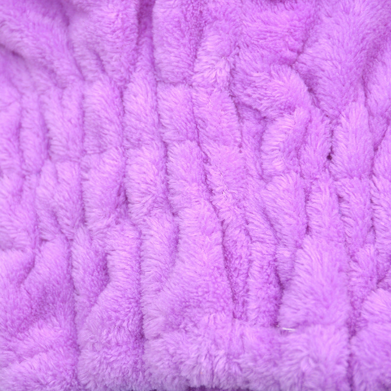 Bow Hair Drying Cap Coral Fleece Towel Women's Soft Absorbent Shower Cap