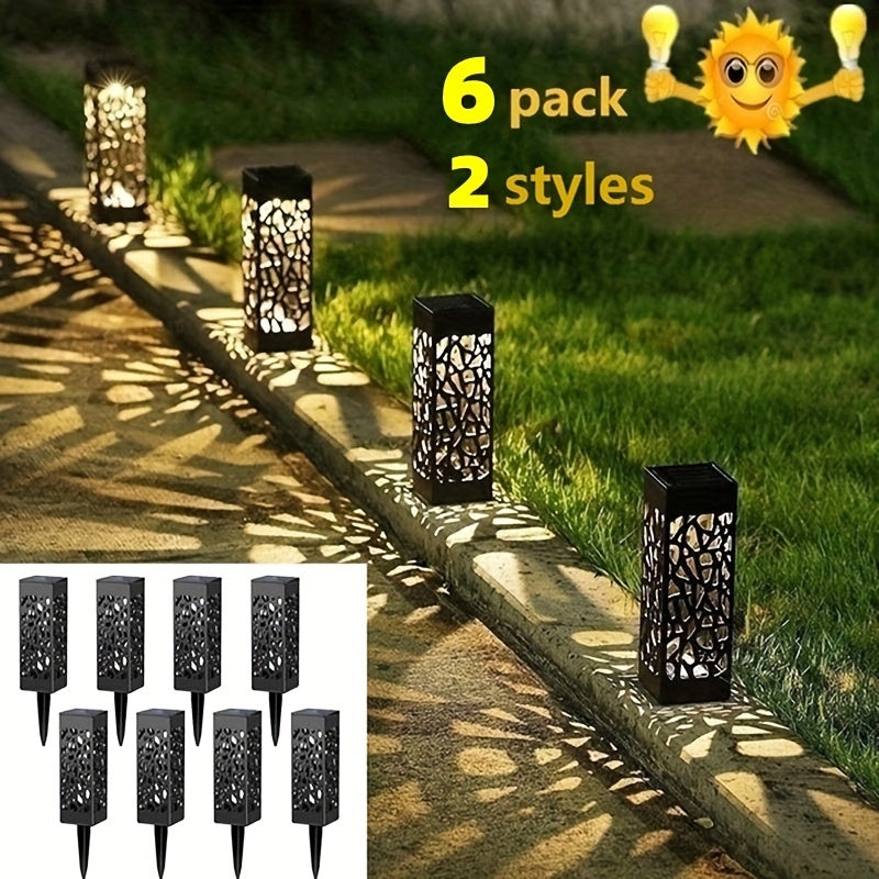 6pcs Solar Landscape Lights Waterproof Outdoor Lighting