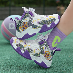 Boys' Basketball Shoes with Rotating Button