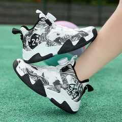 Boys' Basketball Shoes with Rotating Button
