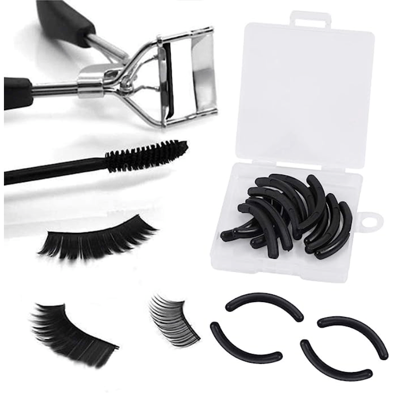 Eyelash Curler Refill Pad Silicone Rubber Replacement with Storage Box