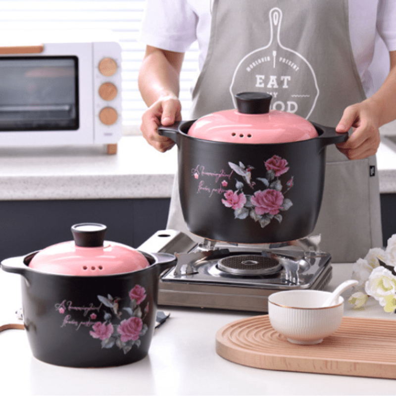 Pottery Casserole Pot for Soup and Rice Cooking