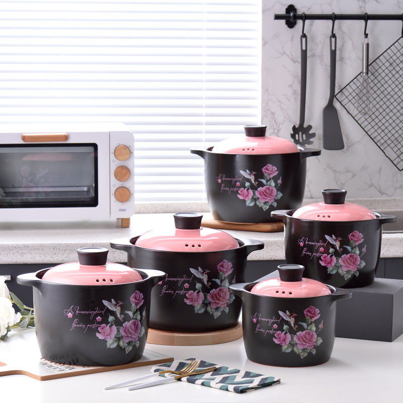 Pottery Casserole Pot for Soup and Rice Cooking