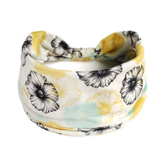Flowers Pattern Headband Floral Hairband Boho Sports Sweatband For Yoga Running