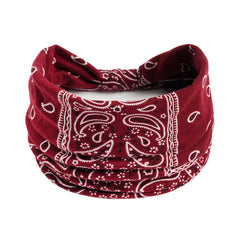 Paisley Pattern Seamless Sports Headband Boho Style Stretchy Leopard Print