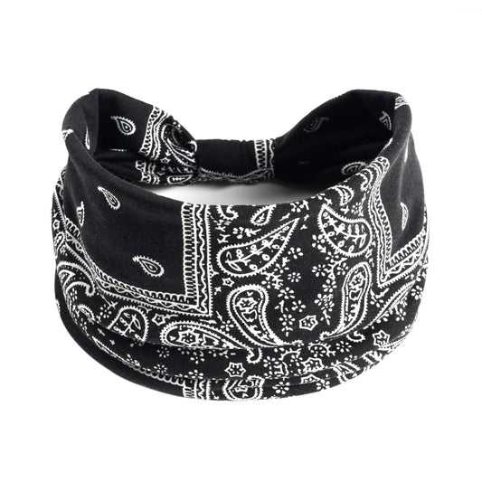 Paisley Pattern Seamless Sports Headband Boho Style Stretchy Leopard Print