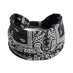 Paisley Pattern Seamless Sports Headband Boho Style Stretchy Leopard Print