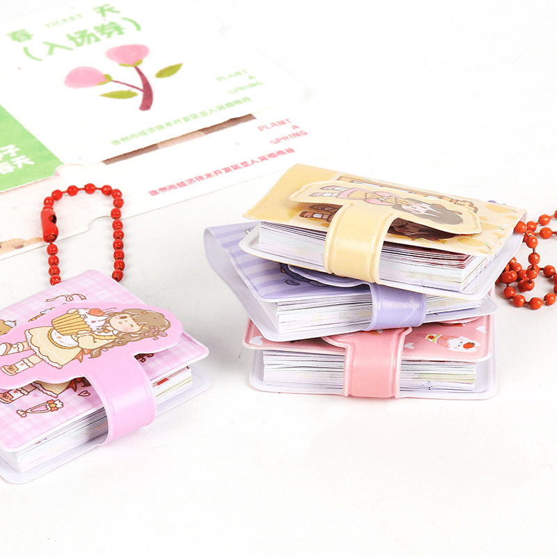 Mini Notebook Student Notebook Portable with Keychain for Girl