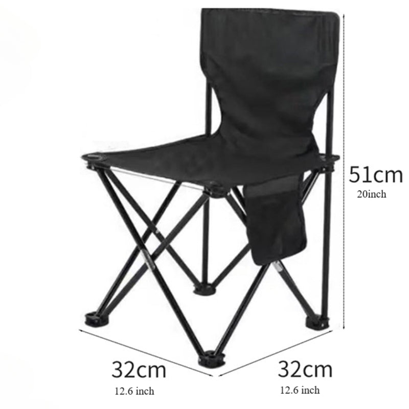 Portable Camping Chair with Carry Bag and Side Pocket