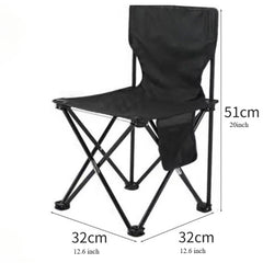 Portable Camping Chair with Carry Bag and Side Pocket