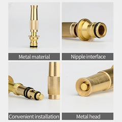 Adjustable Brass Hose Nozzle High Pressure Gun Car Washing Garden Watering