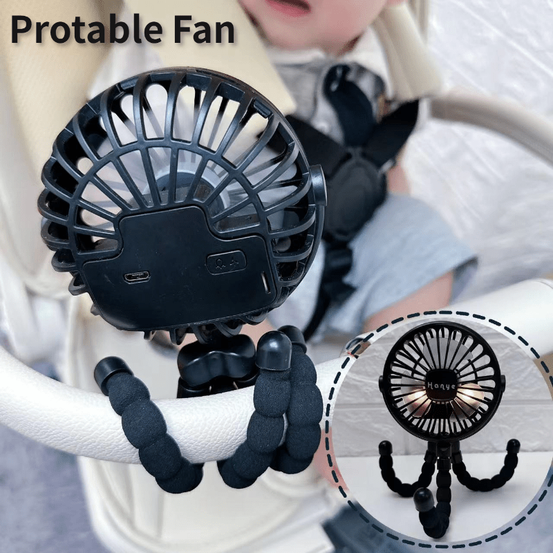 Rechargeable Baby Stroller Fan USB Small Folding Mini Ventilator