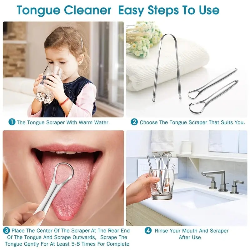Metal Tongue Scraper Stainless Steel Cleaner