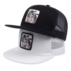 Unisex Lion Embroidery Adjustable Baseball Cap for Outdoor Sport