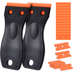Plastic Razor Scraper Kit - Scrapers & Blades for Car Wrap, Tint Removal
