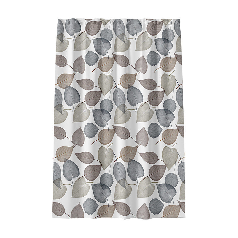 Waterproof Leaves Pattern Shower Curtain