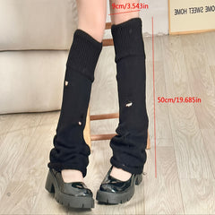 Y2K Ripped Knitted Leg Warmers Knee High Socks Women's Stockings