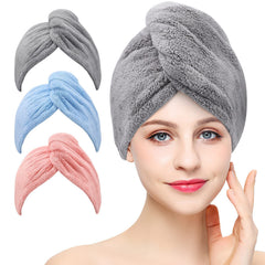 Soft Hair Drying Cap Coral Fleece Towel Absorbent Quick-drying Shower Cap