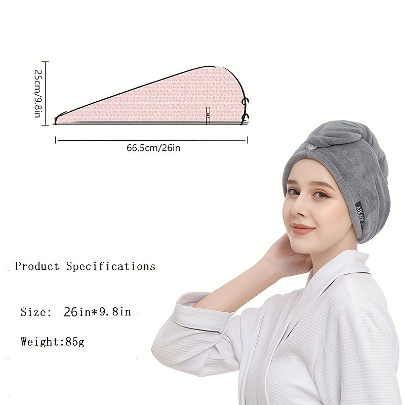Soft Hair Drying Cap Coral Fleece Towel Absorbent Quick-drying Shower Cap