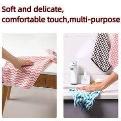 2pcs Striped Hanging Towel Quick Drying Absorbent Soft for Bathroom Kitchen
