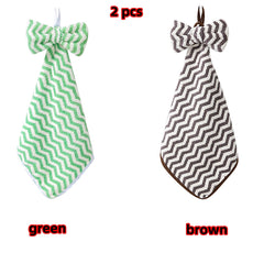 2pcs Striped Hanging Towel Quick Drying Absorbent Soft for Bathroom Kitchen