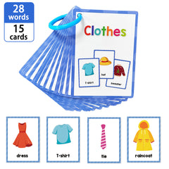 15 Clothing Flashcards for Kids - Educational Vocabulary Cards for Boys