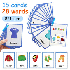 15 Clothing Flashcards for Kids - Educational Vocabulary Cards for Boys