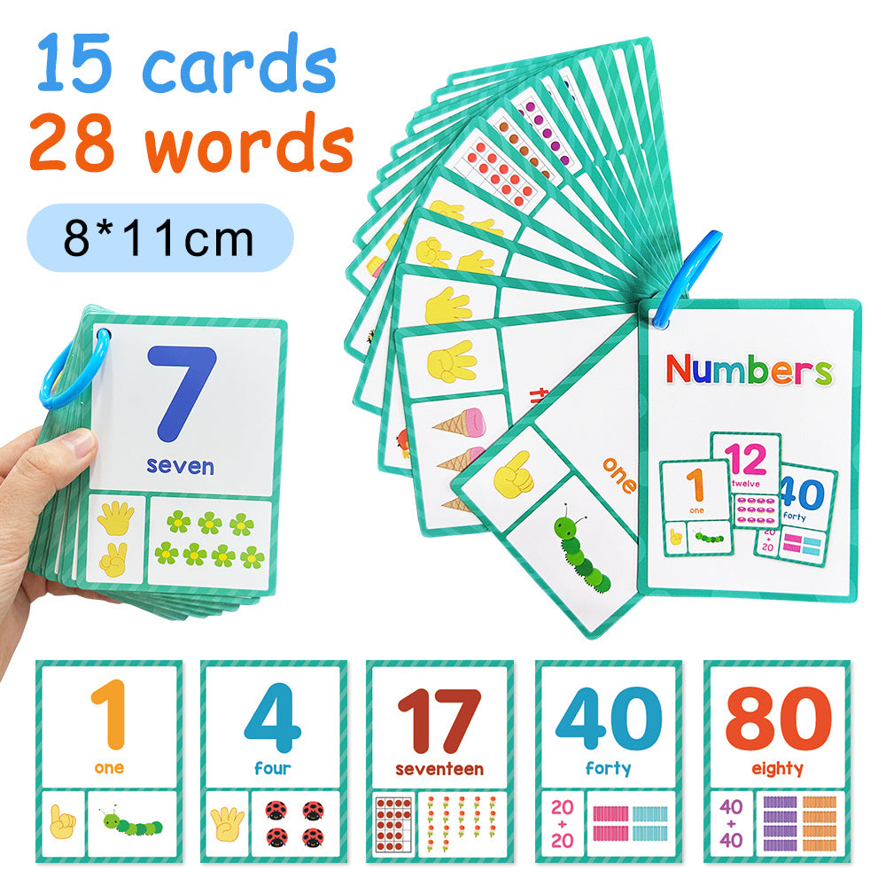 Math Flash Cards Ages 4-6 Addition Subtraction Counting 15 Cards 28 W