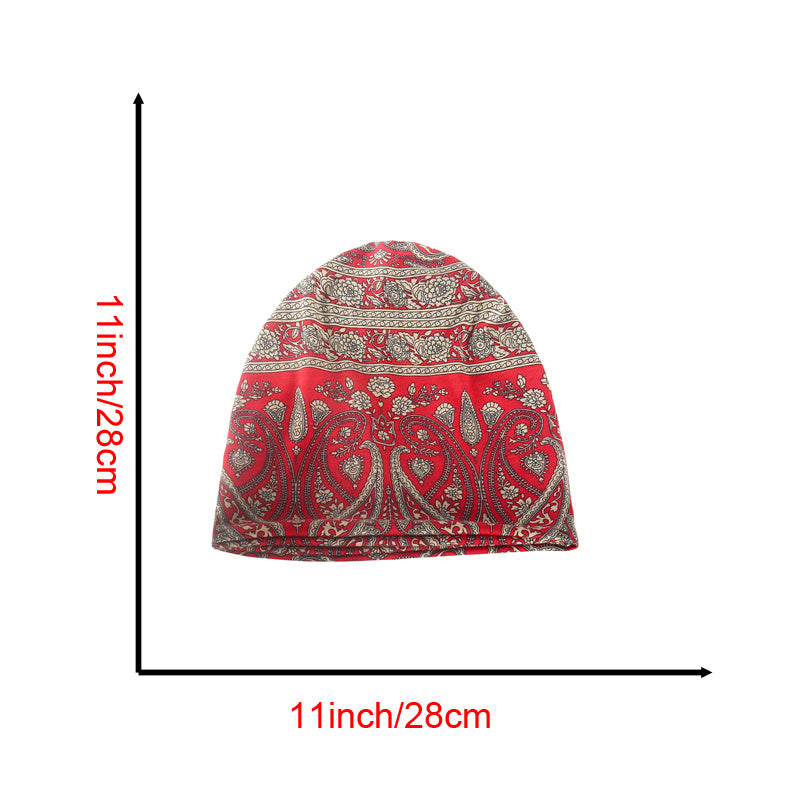 Boho Paisley Print Slouchy Beanie Hats Lightweight Chemo Cap