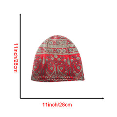 Boho Paisley Print Slouchy Beanie Hats Lightweight Chemo Cap