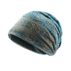 Boho Paisley Print Slouchy Beanie Hats Lightweight Chemo Cap