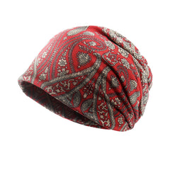 Boho Paisley Print Slouchy Beanie Hats Lightweight Chemo Cap