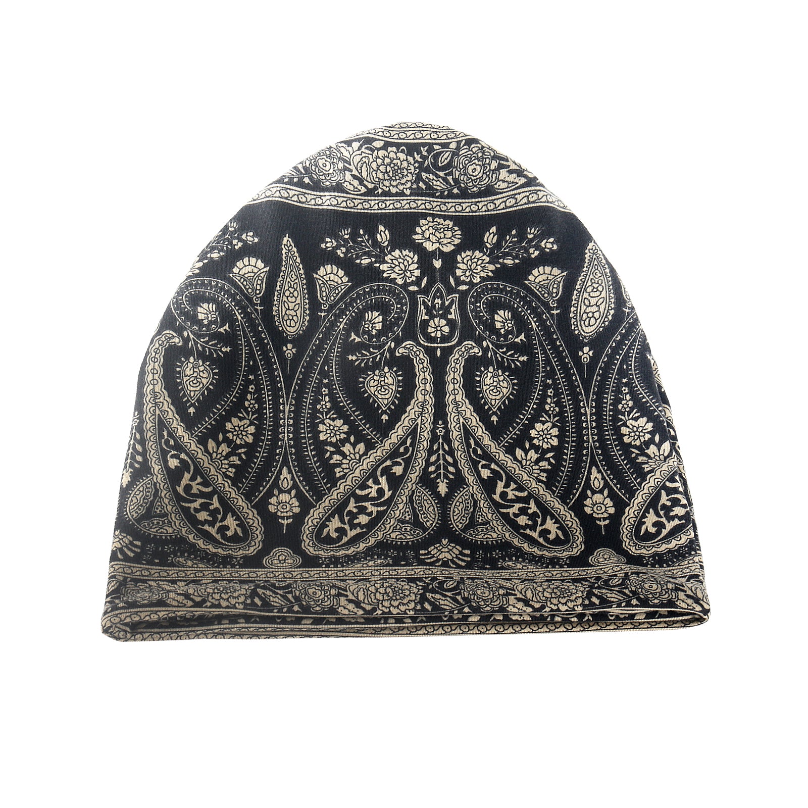 Boho Paisley Print Slouchy Beanie Hats Lightweight Chemo Cap