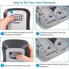 Portable Combination Lockbox For House and Car Keys