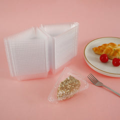 150pcs Portable Clear Triangle Cake Containers Reusable Food Storage Box