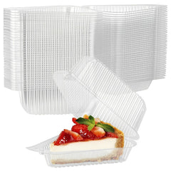 150pcs Portable Clear Triangle Cake Containers Reusable Food Storage Box