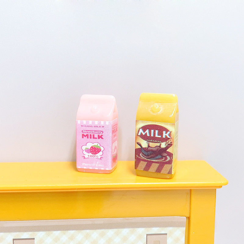 Mini Milk Box Fruit & Milk Decorative Gadget Food Game Model Prop