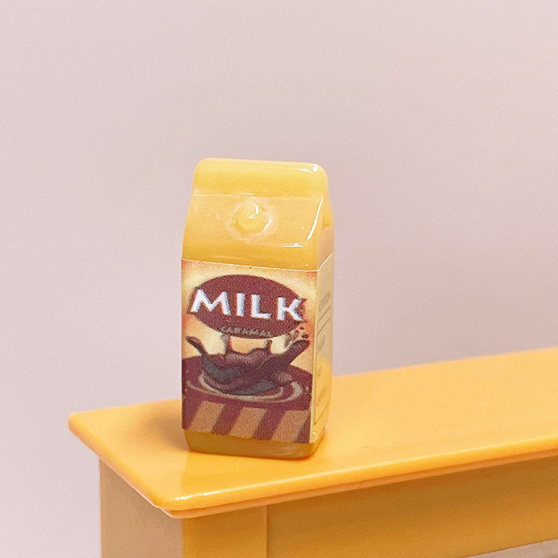 Mini Milk Box Fruit & Milk Decorative Gadget Food Game Model Prop