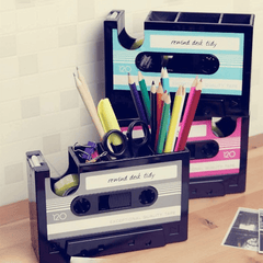 Retro Cassette Desktop Storage Pen Holder Tape Holder Office Stationery