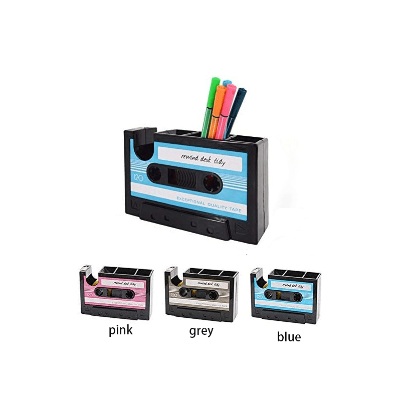 Retro Cassette Desktop Storage Pen Holder Tape Holder Office Stationery