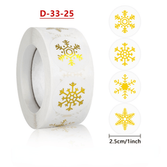 500pcs Merry Christmas Snowman Elk Sticker Roll Gift Decoration