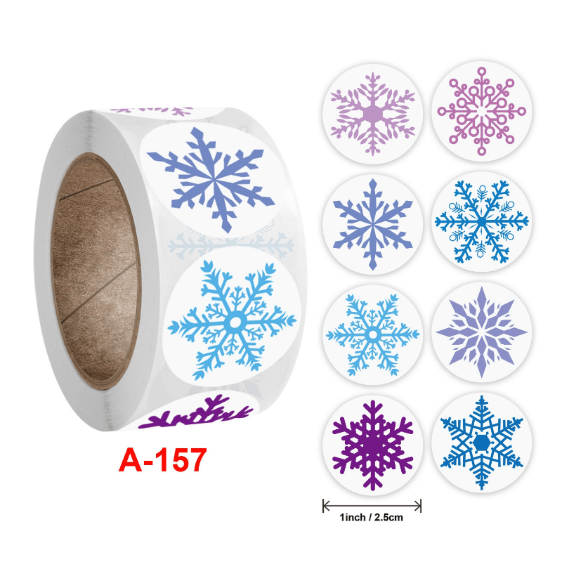 500pcs Merry Christmas Snowman Elk Sticker Roll Gift Decoration