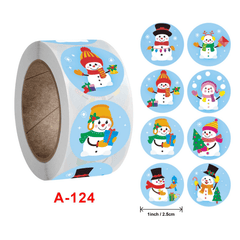500pcs Merry Christmas Snowman Elk Sticker Roll Gift Decoration